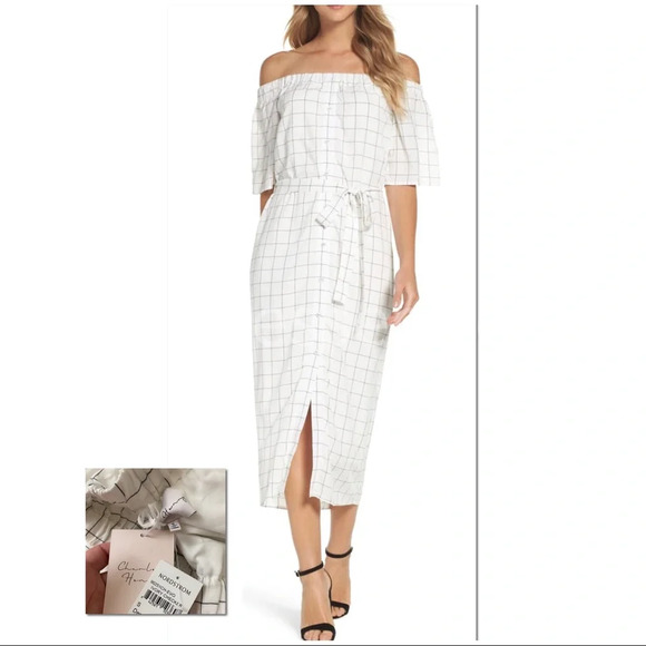 Charles Henry Dresses & Skirts - CHARLES HENRY NWT Ivory Checked Shirtdress